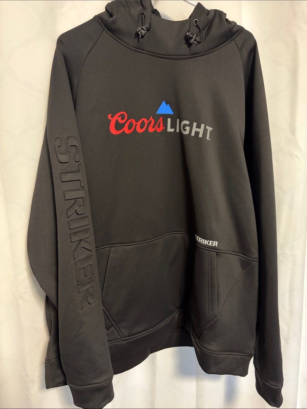 Coors Light Black Hoodie with Embossed Striker Sleeve